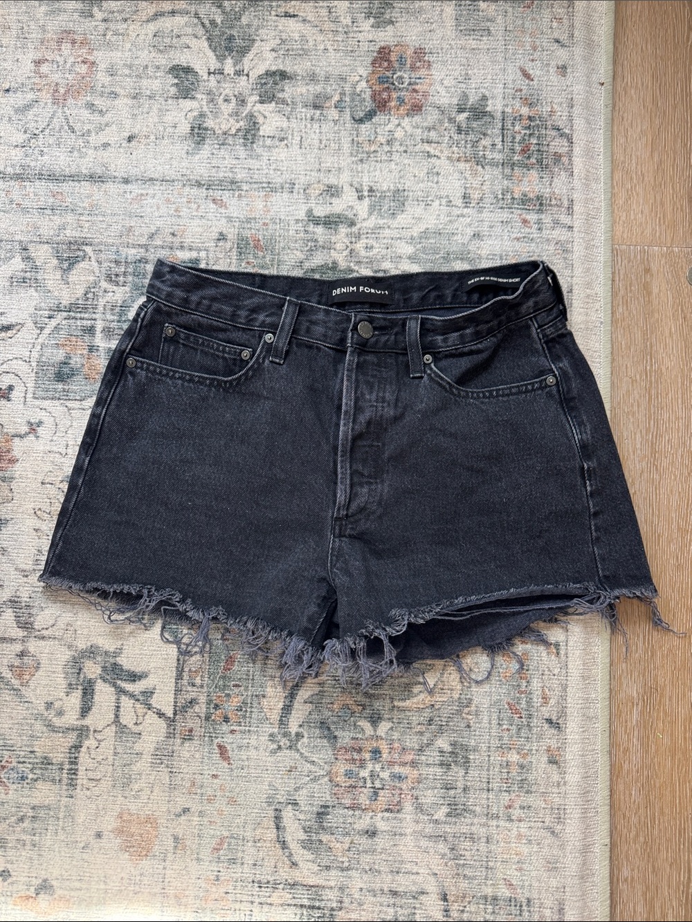 Aritzia Denim Forum Womens Black The Ex BF High-Rise Shorts 27